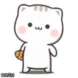 🍼 wontor gato, pegatina, lindo, animal, dibujo animado, pez, mascota telegram sticker