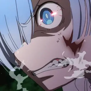 😡 anime, angry, facial expression, white hair, rage telegram sticker
