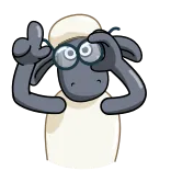 🧐 Shaun the Sheep pecora, cartone animato, occhiali, programma tv, animale, animazione whatsapp sticker