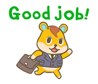 🗃 Good job! Hamster, Bom trabalho, Sucesso, Negócios, Fofo, Positivo, Desenho animado, Animal whatsapp sticker