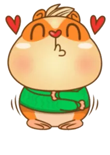 💋 хомяк, мультфильм, милый, любовь, животное, сердце, поцелуи telegram sticker