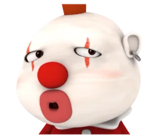 😌 клоун, смешной, милый, мультфильм, стикер, персонаж telegram sticker