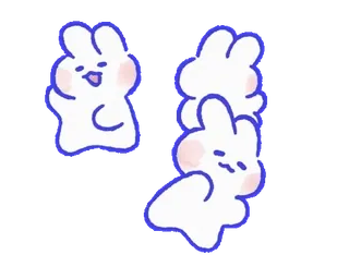 💬 bunny, cute, cartoon, animal, kawaii telegram sticker