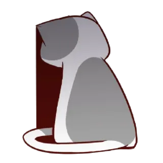 😩 cat, gray, animal, cartoon, sitting telegram sticker