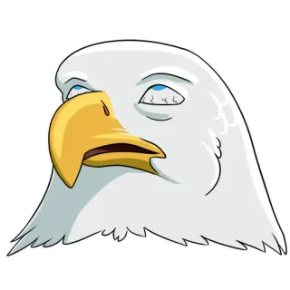 🙄 aigle, oiseau, fatigué, épuisé, dessin animé, autocollant telegram sticker