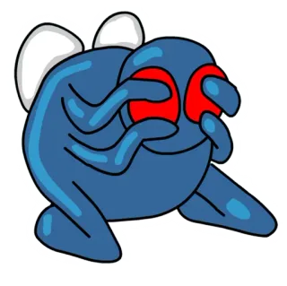 🙈 fly, cartoon, insect, blue, bug, monster, funny telegram sticker