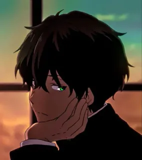 🖤 Anime, Chłopak, Portret, Postać, Manga telegram sticker