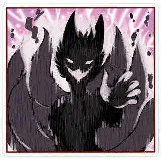 😈 demon, monster, cartoon, evil, creature, shadow, tails whatsapp sticker