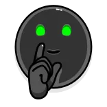 🤫 psst, cisza, sekret, cicho, palec, gest, robot telegram sticker