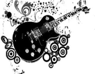 🎸 guitar, music, instrument, rock, black and white telegram sticker