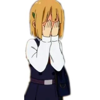 😳 动漫, 女孩, 校服, 哭泣, 悲伤, 尴尬 telegram sticker