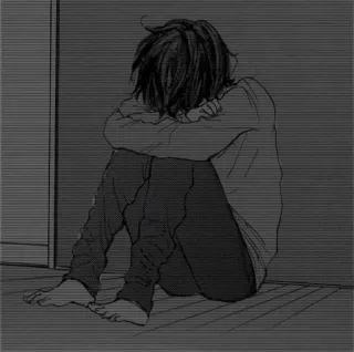 🎴 anime, sad, crying, depressed, lonely telegram sticker