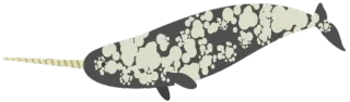 😍 нарвал, кит, морское существо, животное, океан, млекопитающее telegram sticker