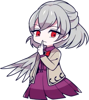 🤫 anime, girl, character, red eyes, chibi, art telegram sticker