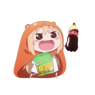 🍷 ポテイトチップス Anime, Gadis, Makanan, Cola, Keripik telegram sticker