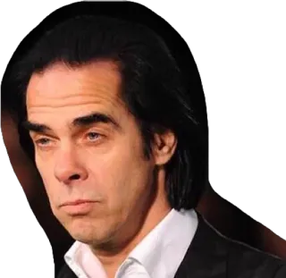 😑 Nick Cave Musiker, Sänger, Porträt, schwarze Haare, Promi telegram sticker