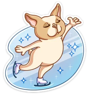 ⛸ собака, катание на коньках, спорт, милый, животное, зима telegram sticker