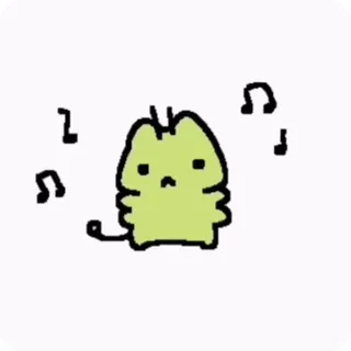 👽 cat, music, cute, cartoon, sticker, kawaii, doodle telegram sticker