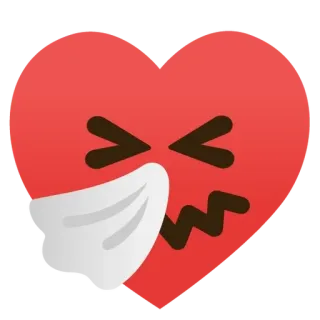 🌟 heart, emoji, sad, sick, flu, mask telegram sticker