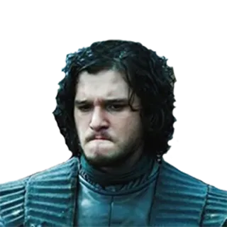 😖 Jon Snow Game of Thrones Jon Snow, Game of Thrones, serie TV, personaggio telegram sticker