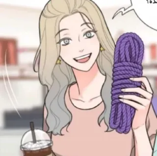 🥢 هذه؟ woman, rope, webtoon, drink telegram sticker