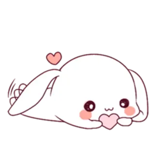 🕸 可爱, 卡哇伊, 兔子, 爱心, 萌 telegram sticker