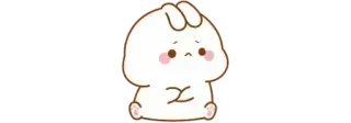 💢 coniglio, carino, triste, adesivo, cartone animato, animale telegram sticker