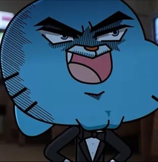 😄 Gumball Watterson The Amazing World of Gumball Kartun, Kucing, Biru, Marah, Animasi telegram sticker