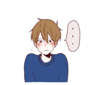 😳 anime, boy, cartoon, shocked, flustered, embarrassed whatsapp sticker