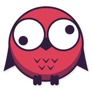 😜 coruja, pássaro, desenho animado, adesivo, animal, fofo whatsapp sticker