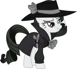 😏 Пони, Шляпа, Мультфильм, Персонаж, Куртка, Наряд telegram sticker