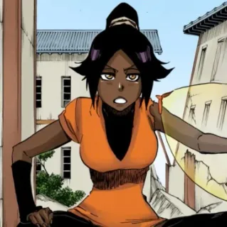 ⚔ Yoruichi Shihouin Bleach Anime, Yoruichi, Ninja, Silna, Kobieta, Shihouin, Soulreaper telegram sticker