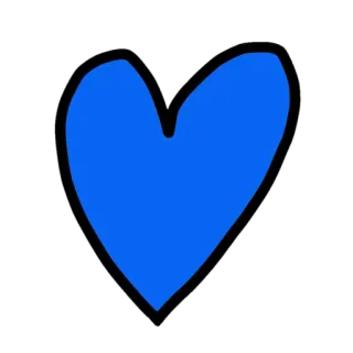 💙 corazón, amor, azul, simple, garabato telegram sticker