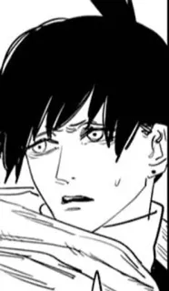 🌟 Aki Hayakawa Chainsaw Man Anime, Manga, Chainsaw Man, Aki Hayakawa, Personaje, Blanco y negro telegram sticker