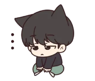 😟 cat, cute, animal, cartoon, kawaii, sticker telegram sticker