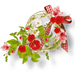 🌸 цветы, венок, розы, цветочная композиция, лента telegram sticker