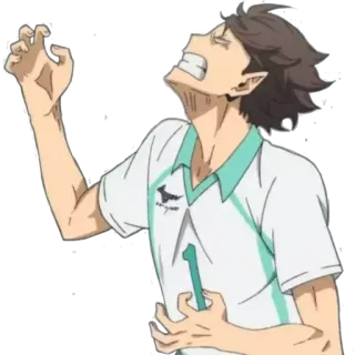 😫 Tooru Oikawa Haikyuu!! อนิเมะ, ไฮคิว!!, โออิคาวะ โทรุ, โออิคาวะ, กีฬา, วอลเลย์บอล, หงุดหงิด, สติกเกอร์ telegram sticker