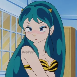 😪 Lum Invader Urusei Yatsura DIGE44 Anime, Lum, Urusei Yatsura, Phim hoạt hình, Cô gái telegram sticker