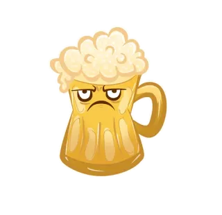 😒 Bier, wütend, Krug, Alkohol, Schaum, Getränk telegram sticker