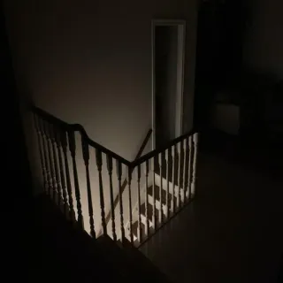 👁 staircase, house, dark, indoor, architecture telegram sticker