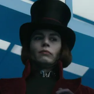 🎩 Willy Wonka Charlie and the Chocolate Factory willy wonka, schokoladenfabrik, johnny depp, filmfigur telegram sticker