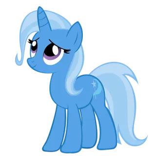 😌 Pony, Cartoon, Blau, Einhorn telegram sticker