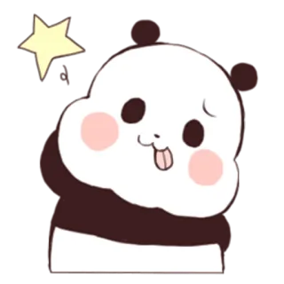 😜 Panda, Schattig, Ster, Dier, Cartoon telegram sticker