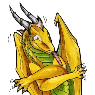 😜 dragon, animal, fantasy, reptile, monster, mythical creature telegram sticker