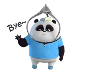 😵 Bye Panda, Ola, Dibujos animados, Pegatina whatsapp sticker