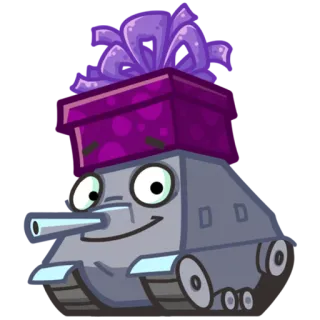 🎁 Panzer, Cartoon, Geschenk, Militär, Fahrzeug whatsapp sticker
