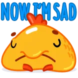 😔 NOW I'M SAD smutny, emocje, kreskówka, słodki, postać, dąsy telegram sticker