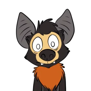 😳 vleermuis, dier, cartoon, zoogdier, nacht, vliegend telegram sticker