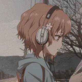 🖤 Anime, Dziewczyna, Słuchawki, Słodkie, Muzyka telegram sticker