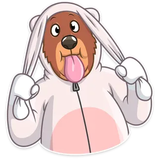 😛 perro, animal, lengua, lindo, dibujo animado whatsapp sticker